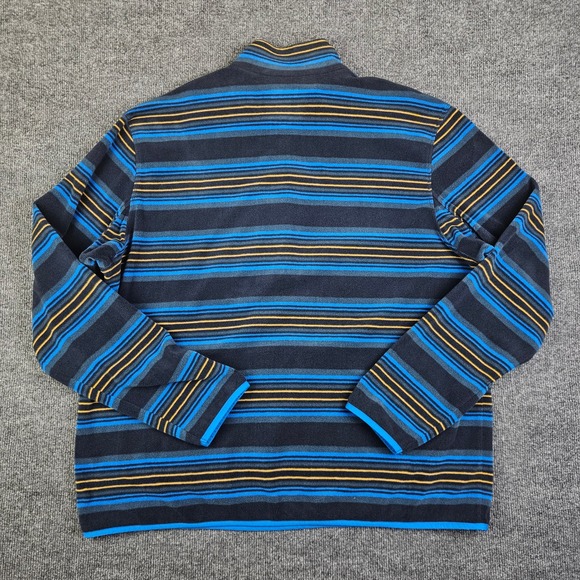 Duluth Trading Co Checkpoint Fleece 1/4 Zip Men XL Striped Relaxed Fit Mock Neck - Picture 5 of 5